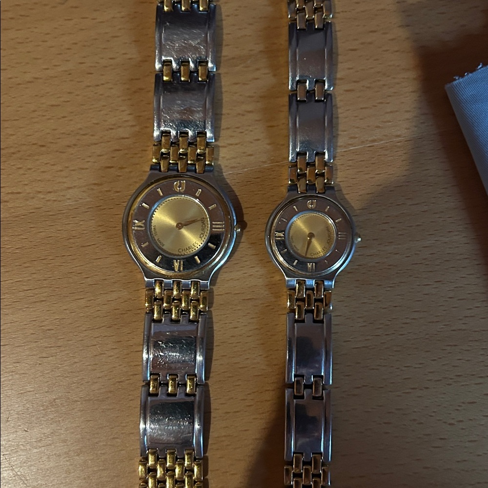 Charles Jourdan Gold and Silver his and hers Watch Set